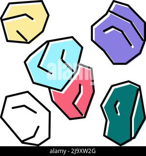 stones resin art color icon vector illustration Stock Vector