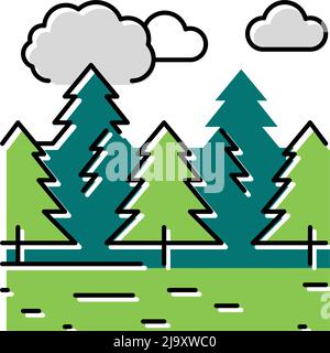 coniferous forests color icon vector illustration Stock Vector