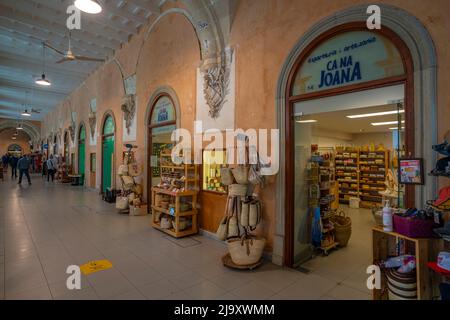 View of Sa Plaça - Mercat de proximitat de Maó, food market, Mahón (Mao), Menorca, Balearic Islands, Spain, Europe Stock Photo