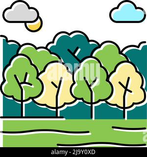 deciduous forests color icon vector illustration Stock Vector