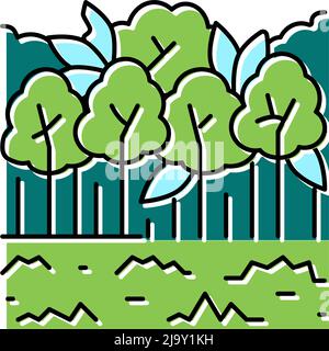 broadleaf forests color icon vector illustration Stock Vector