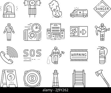 Emergency Helping In Accident Icons Set Vector Stock Vector Image & Art ...