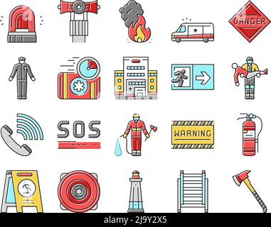 Emergency Helping In Accident Icons Set Vector Stock Vector Image & Art ...
