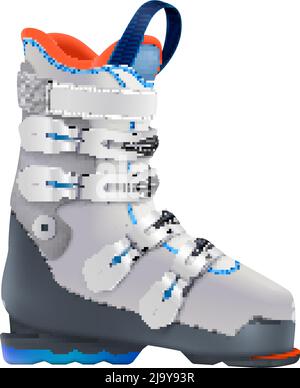 Ski snowboard equipment realistic composition with isolated image of boot on blank background vector illustration Stock Vector