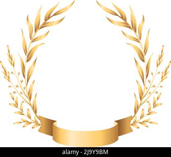 Winner wreath of laurel branches realistic vector illustration. Premium ...