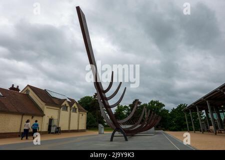 Ship Sculpture Sutton Hoo Stock Photo