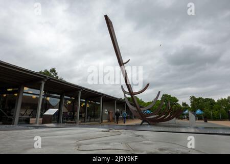 Ship Sculpture Sutton Hoo Stock Photo