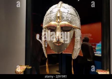 Sutton Hoo, Helmet replica Stock Photo