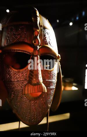 Sutton Hoo, Helmet replica Stock Photo