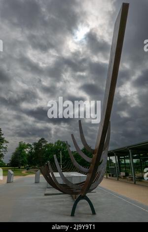 Ship Sculpture Sutton Hoo Stock Photo