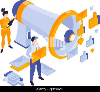 Isometric marketing strategy business composition of isolated magnet ...