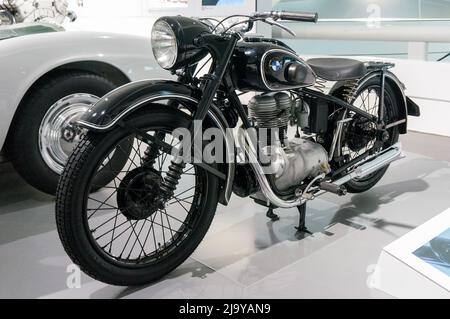 Munich, Germany - March 10, 2016: BMW Museum motorcycle. Stock Photo