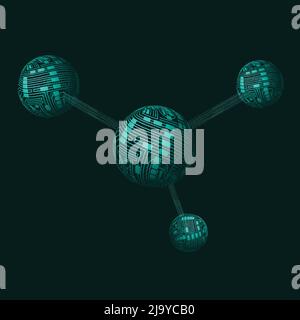 Abstract digital spheres background Stock Vector