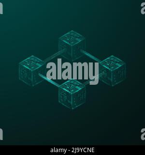Digital information blocks background Stock Vector