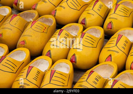 Alkmaar, Netherlands, May 2022. The traditional painted Dutch clogs. High quality photo Stock Photo