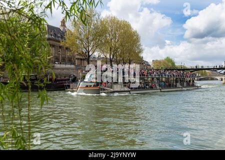 Paris, France, March 28 2017: View of Seine River in Paris. Stock Photo