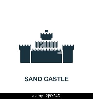 Sand Castle icon. Monochrome simple Summer icon for templates, web design and infographics Stock Vector