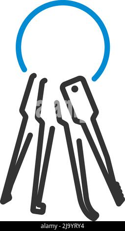 Lockpick Icon. Editable Bold Outline With Color Fill Design. Vector Illustration. Stock Vector