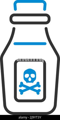 Poison Bottle Icon. Editable Bold Outline With Color Fill Design. Vector Illustration. Stock Vector