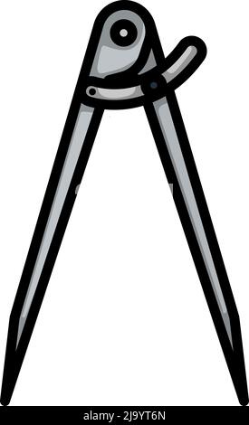 Compasses Icon. Editable Bold Outline With Color Fill Design. Vector Illustration. Stock Vector