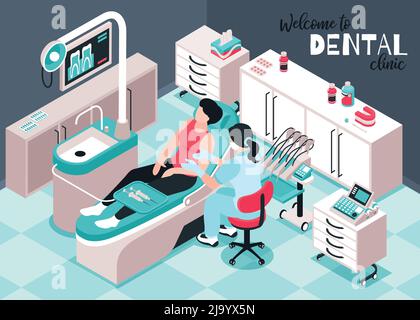 dental procedure clinic isometric icons set vector Stock Vector Image ...