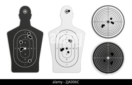 blank gun target paper shooting target blank target background target paper  shooting on white background vector Stock Vector