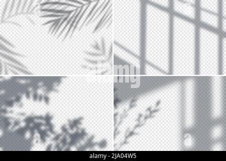 Shadow effects frames realistic transparent set isolated vector illustration Stock Vector