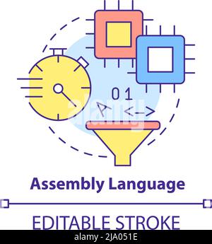 Assembly language concept icon Stock Vector