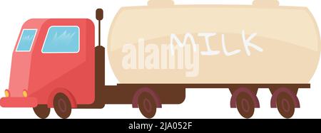 Flat icon with tank truck for delivering milk vector illustration Stock Vector