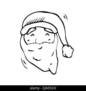 Santa Claus Doodle, a hand drawn vector doodle illustration of a cute Santa Claus face. Stock Vector