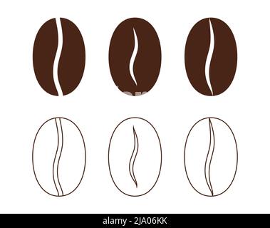 Different types of coffee bean symbols vector illustration icon Stock Vector
