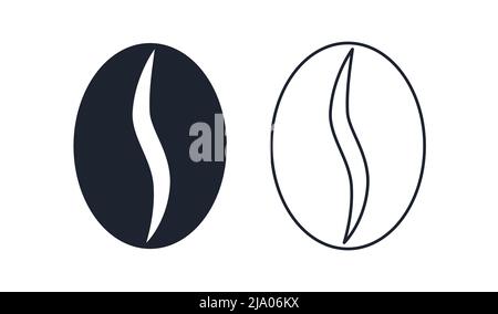 Simple coffee bean symbol vector illustration icon Stock Vector
