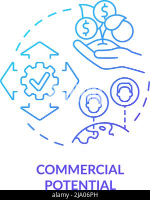 Commercial potential blue gradient concept icon Stock Vector