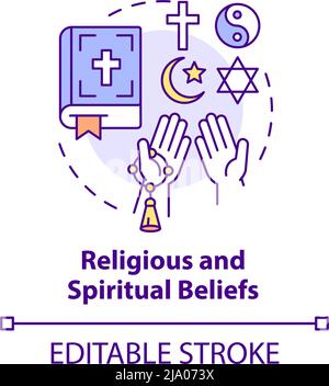 Religious and spiritual beliefs concept icon Stock Vector