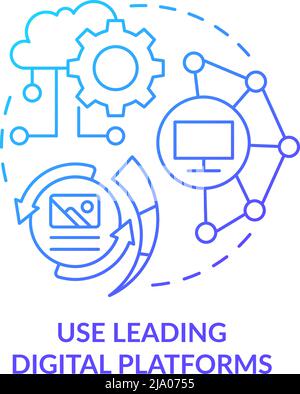 Use leading digital platforms blue gradient concept icon Stock Vector