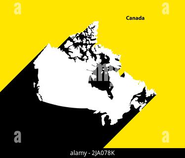 Canada Map on retro poster with long shadow. Vintage sign easy to edit, manipulate, resize or colorize. Stock Vector