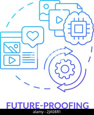 Future proofing blue gradient concept icon Stock Vector