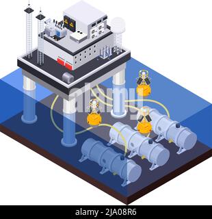 Data center building equipment infrastructure elements power generators isometric view with transparent basement floor walls vector illustration Stock Vector