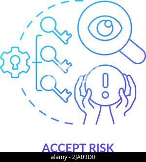 Accept risk blue gradient concept icon Stock Vector