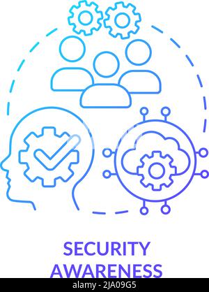 Security awareness blue gradient concept icon Stock Vector