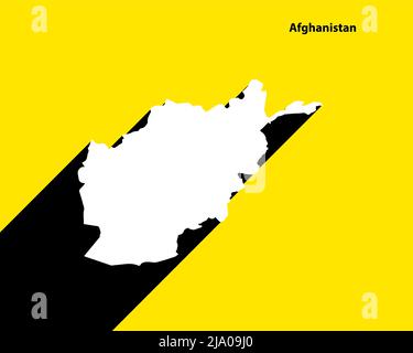 Afghanistan Map on retro poster with long shadow. Vintage sign easy to edit, manipulate, resize or colorize. Stock Vector