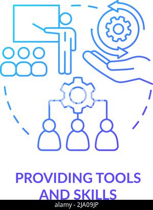 Providing tools and skills blue gradient concept icon Stock Vector
