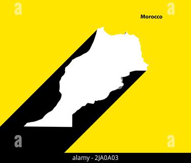 Morocco Map on retro poster with long shadow. Vintage sign easy to edit, manipulate, resize or colorize. Stock Vector