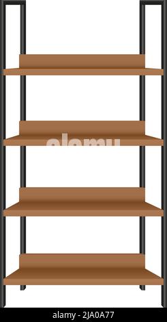 Empty metal storage rack shelves in isometric vector design Stock ...