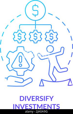 Diversify investments blue gradient concept icon Stock Vector
