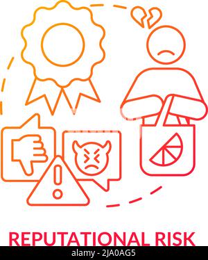 Reputational risk red gradient concept icon Stock Vector