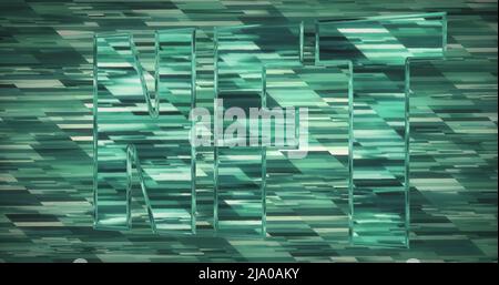 Image of green nft text over green textured background Stock Photo