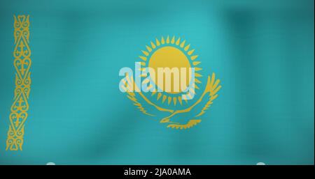 Image of waving flag of kazakhstan Stock Photo