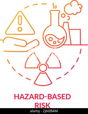 Hazard-based risk red gradient concept icon Stock Vector