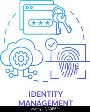 Identity management blue gradient concept icon Stock Vector
